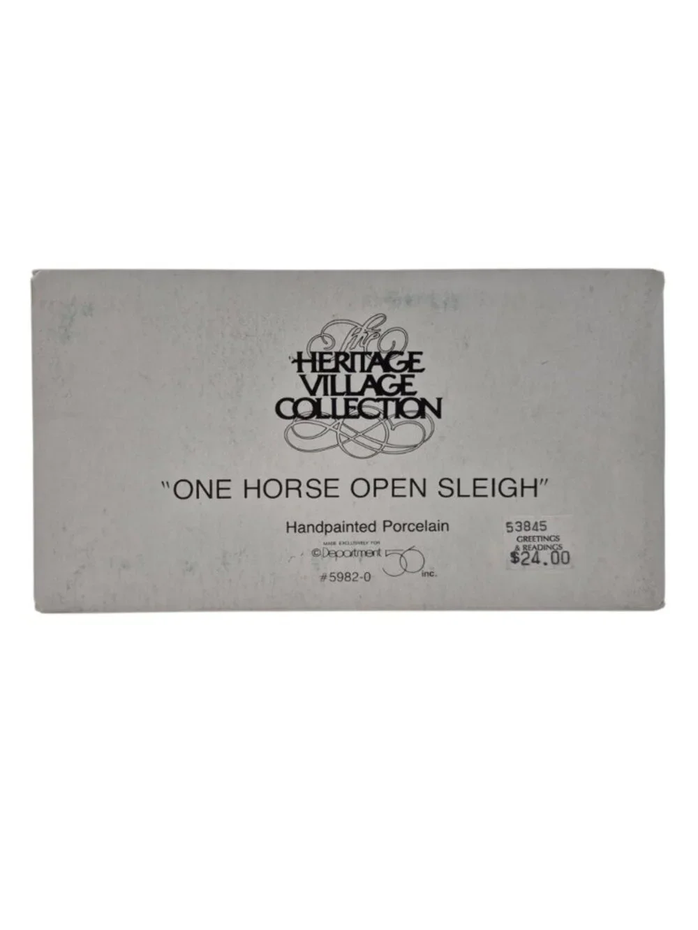 Department 56 One Horse Open Sleigh Accessory 59820 Heritage Dickens Village Box